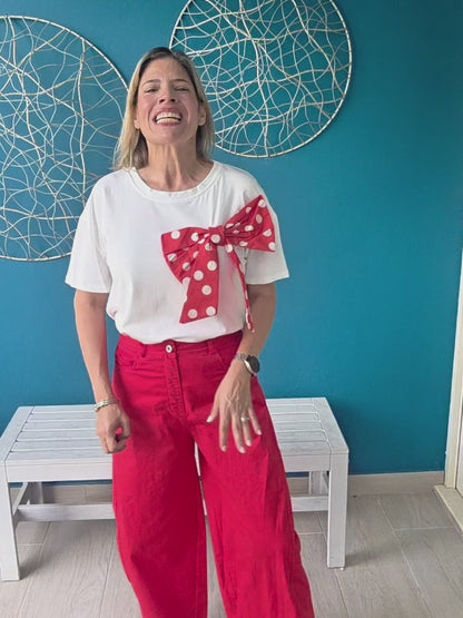 Carly Polka Dot Bow T-Shirt