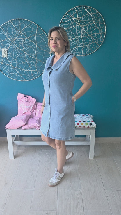 Alma Mini Denim Dress