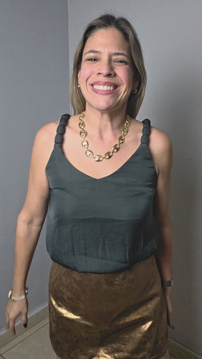 Gina Faux Leather Skort