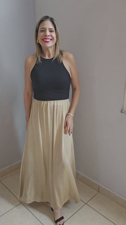 Gold Satin Skirt