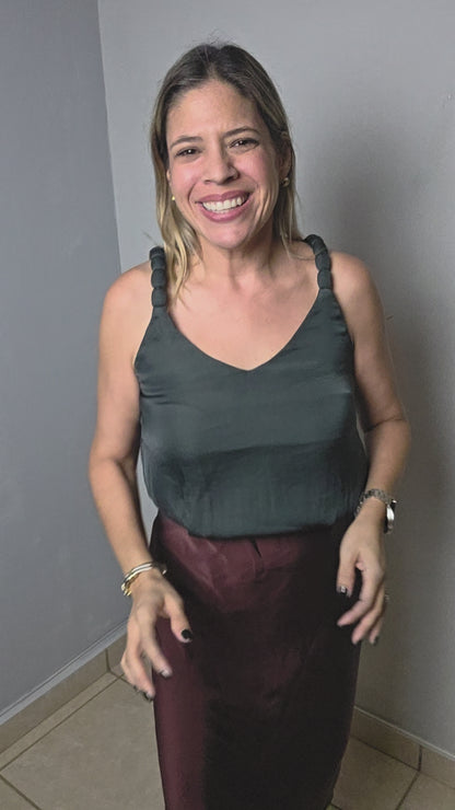 Asymmetrical satin Lace skirt