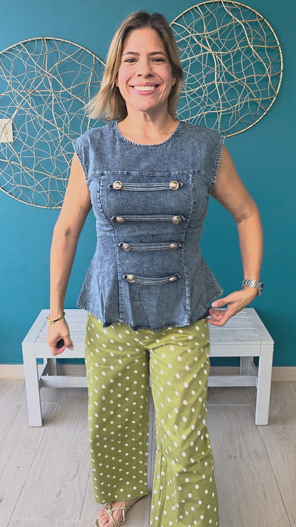 Valentina Denim Top