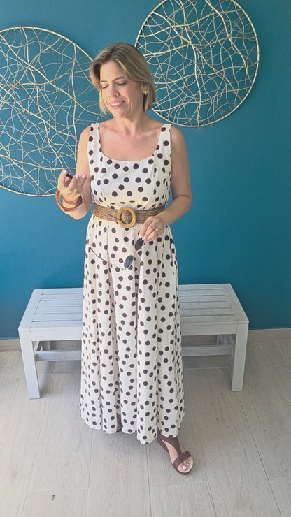 Polka Dots Belted Dress