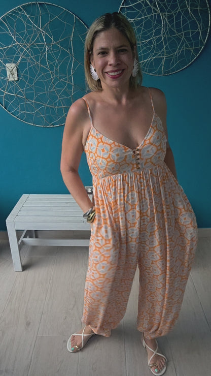 Boho Tangerine Jumpsuit