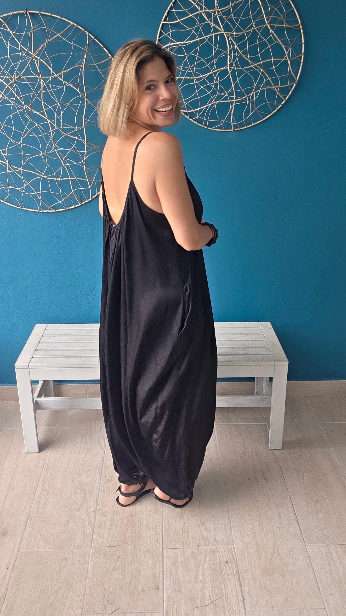 Aladin Style Satin Jumpsuit