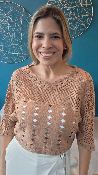 Kelly Crochet Knit Top