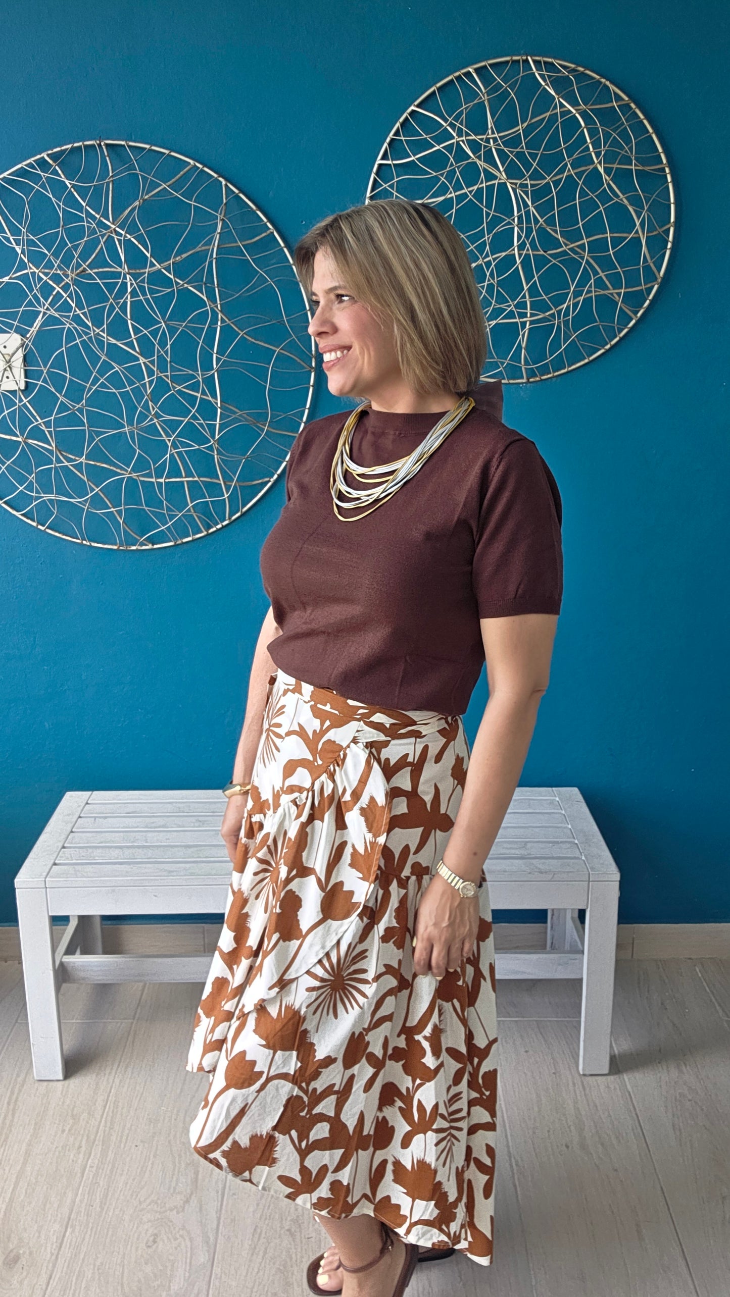Flowers Wrap Skirt