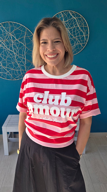 Club Amour Tshirt - Red Pink