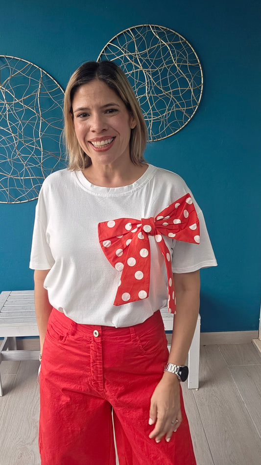Carly Polka Dot Bow T-Shirt