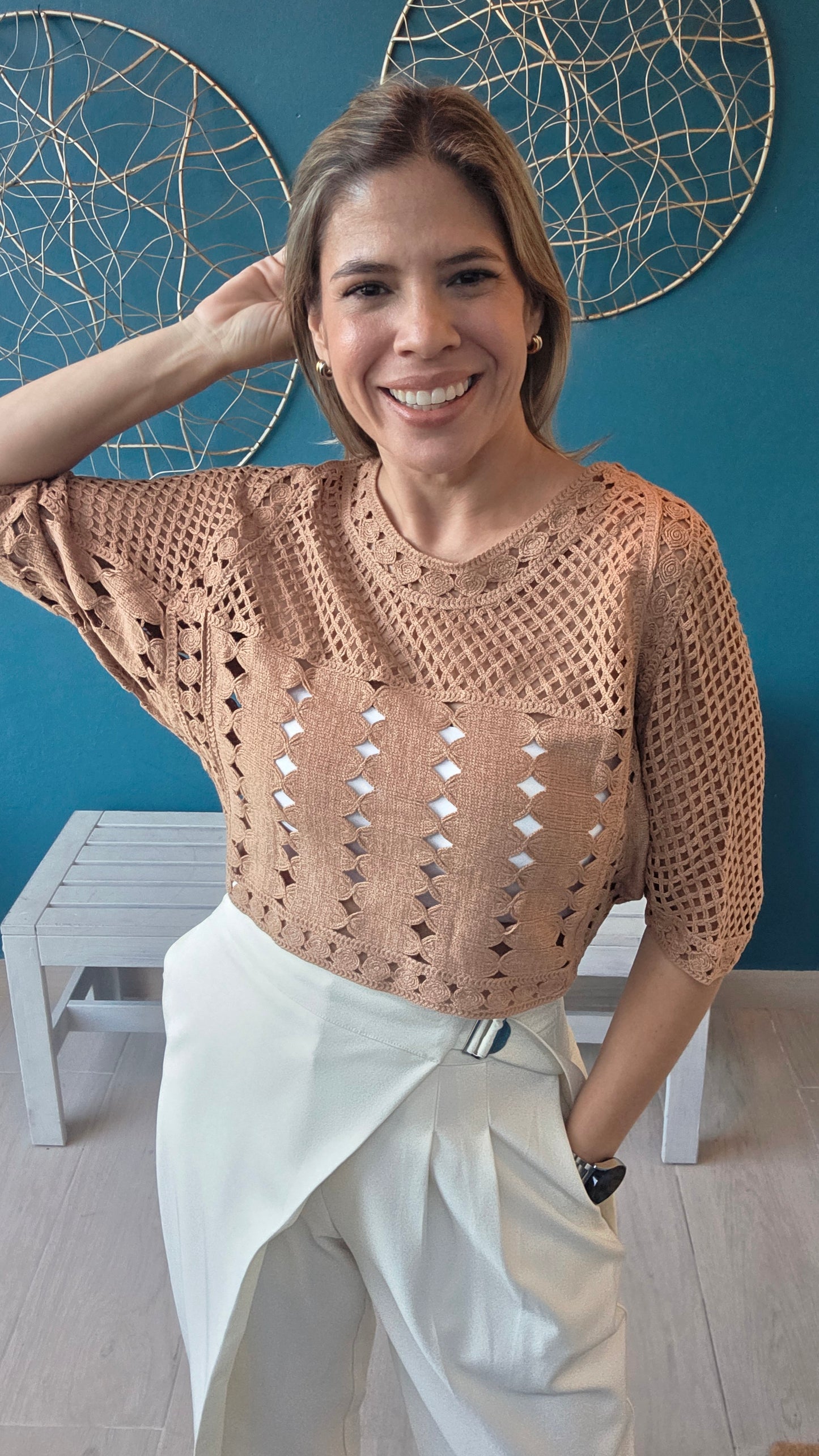 Kelly Crochet Knit Top