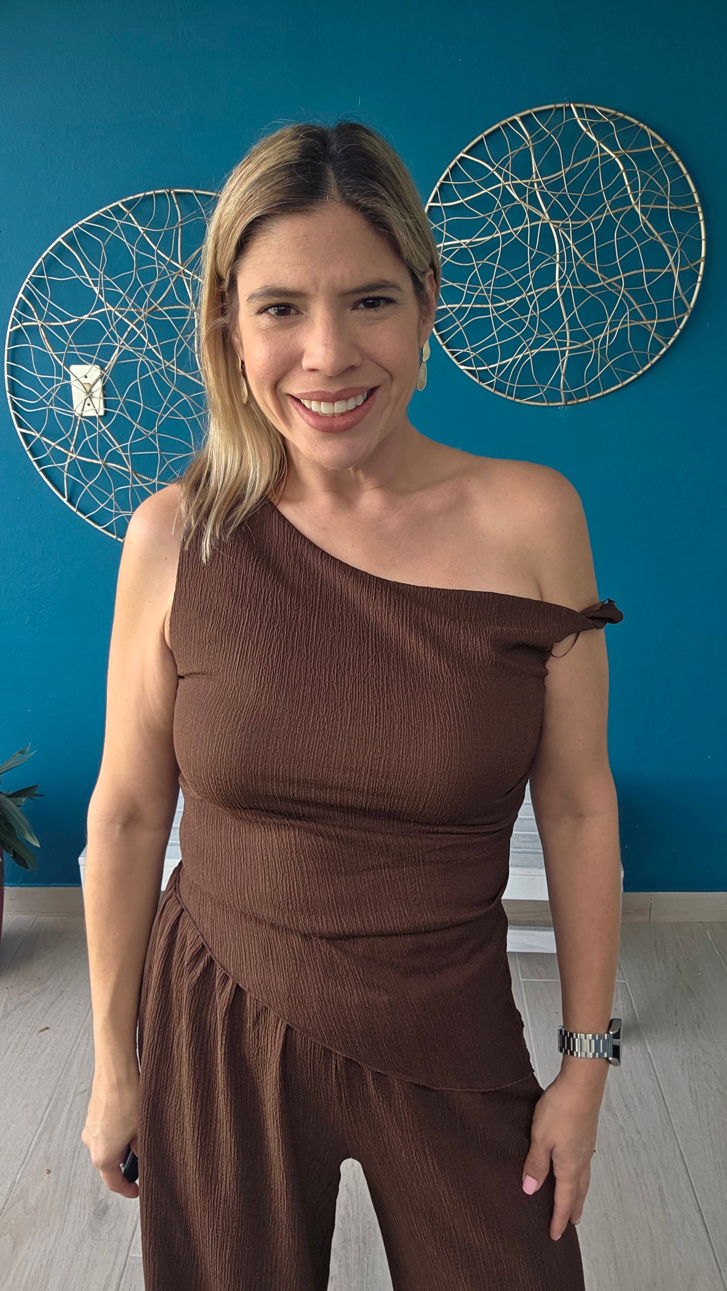 Chocolate Off Shoulder Set