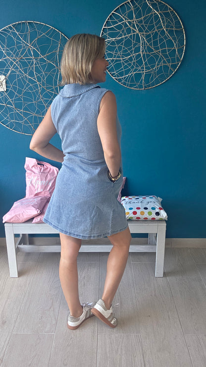 Alma Mini Denim Dress