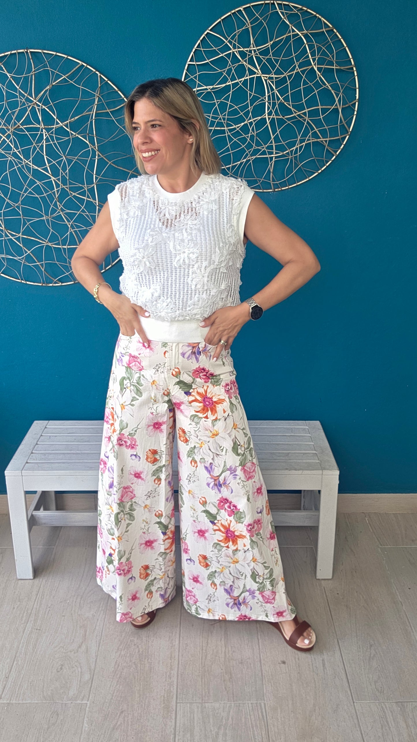 Flowers Palazzo Pants