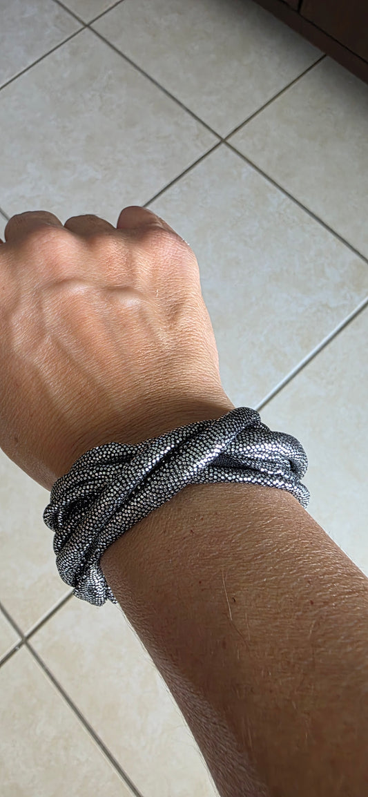 Handcrafted Layered Bracelet -  silver