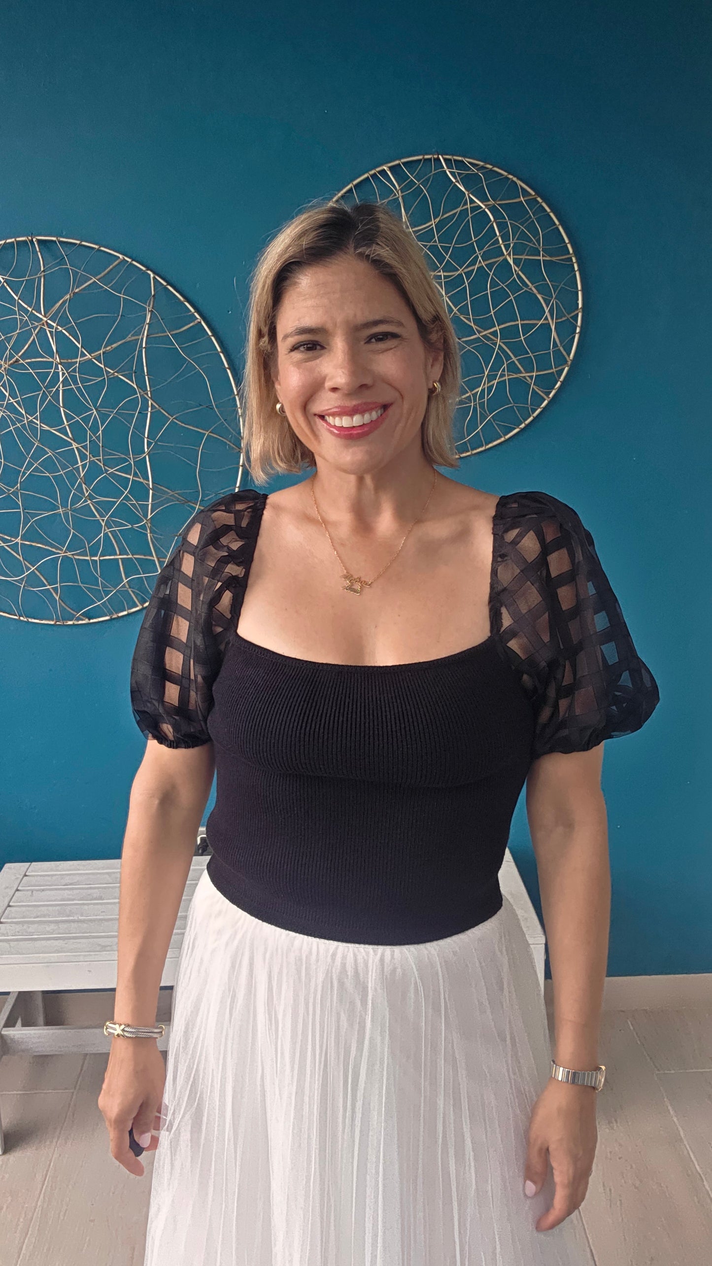Black Mesh Top