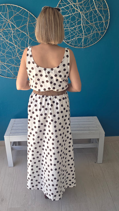 Polka Dots Belted Dress