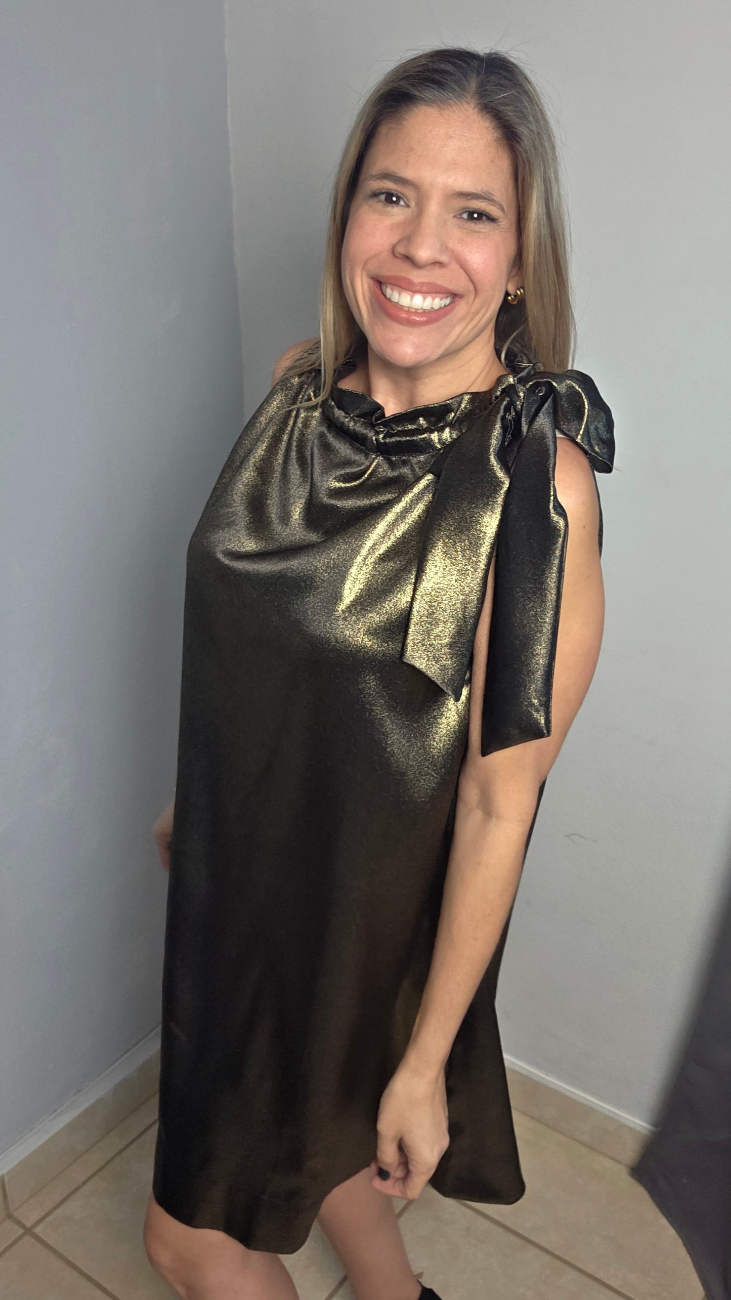 Pat Gold/Black Dress