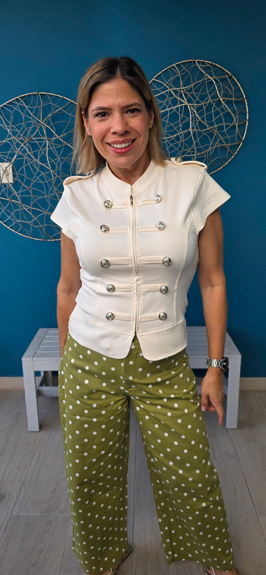 Alma Military Inspired Top
