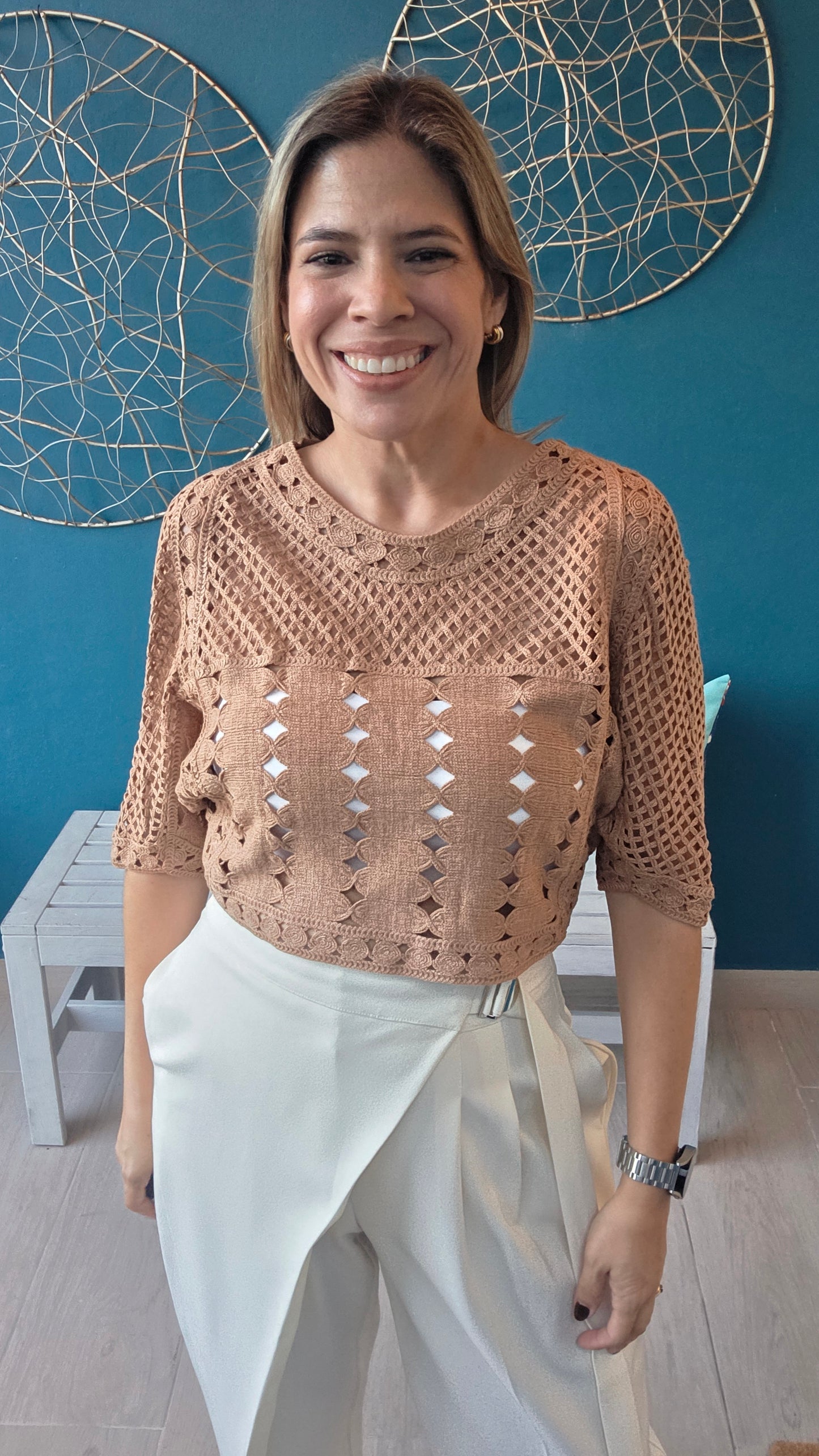 Kelly Crochet Knit Top