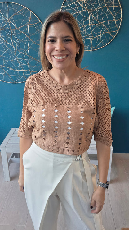 Kelly Crochet Knit Top