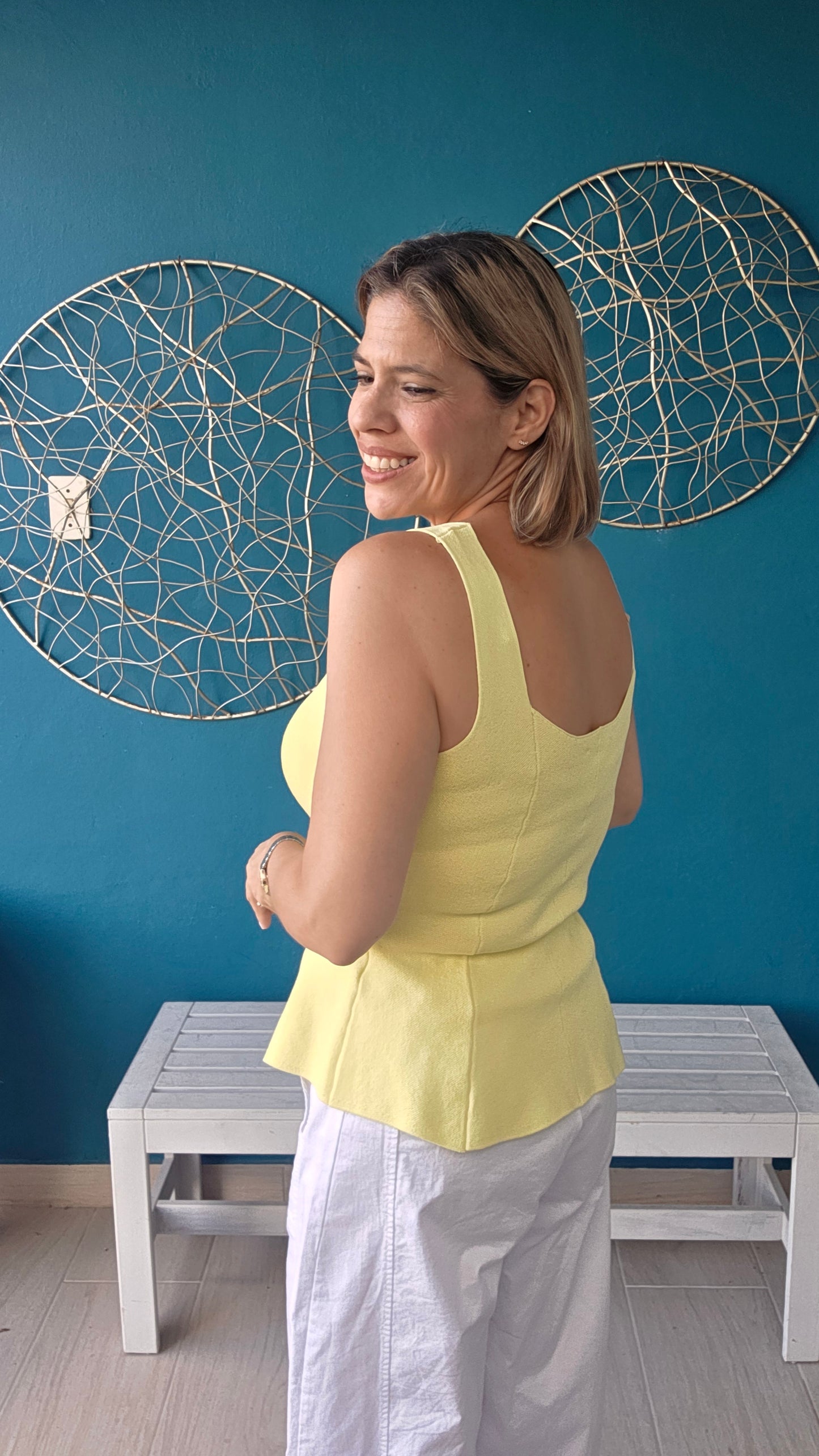 Yellow Peplum Top