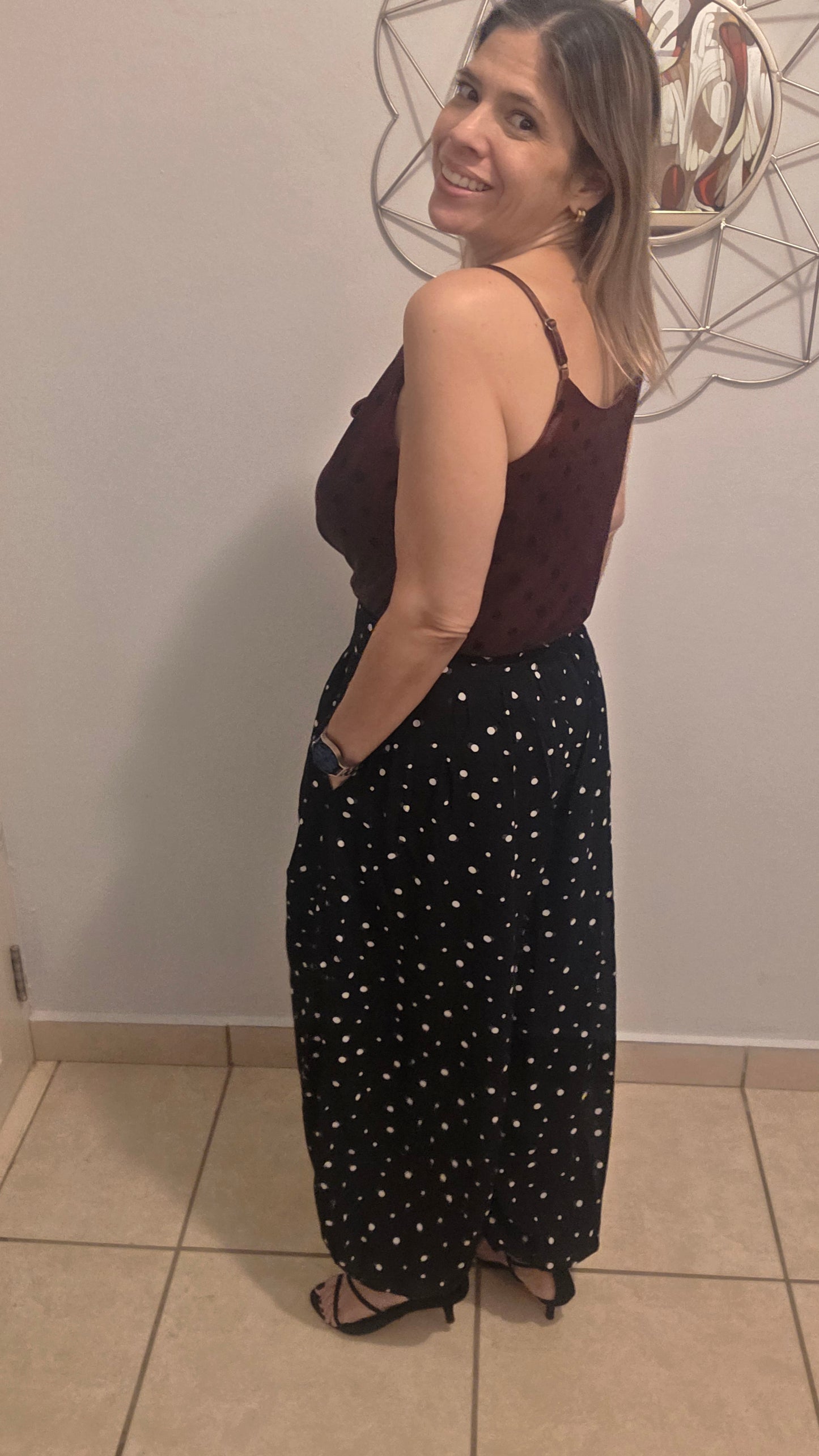 Black/Ivory Polka Dots Aladdin Pants