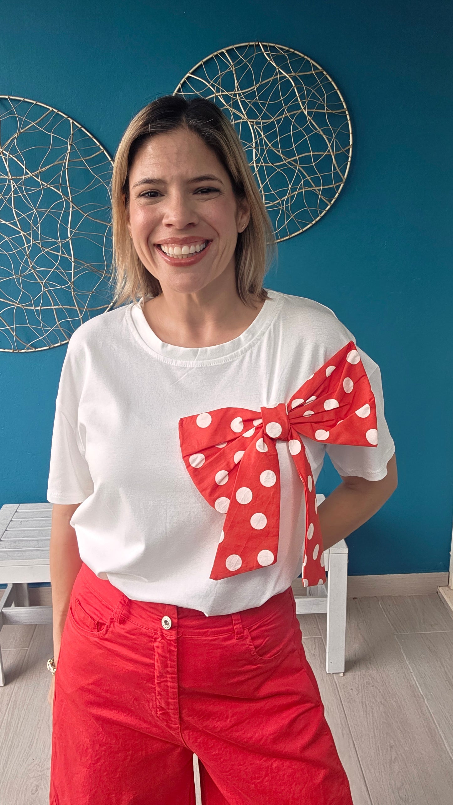 Carly Polka Dot Bow T-Shirt