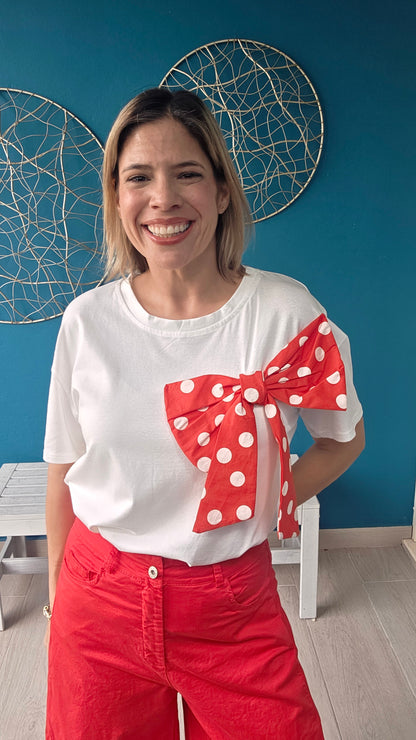 Carly Polka Dot Bow T-Shirt