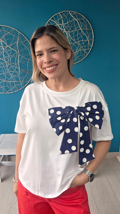 Carly Polka Dot Bow T-Shirt