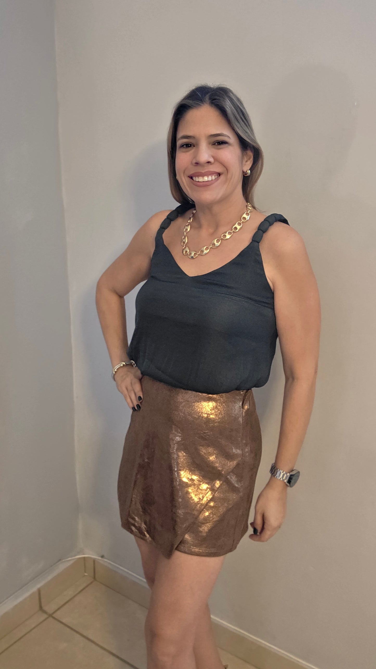 Gina Faux Leather Skort