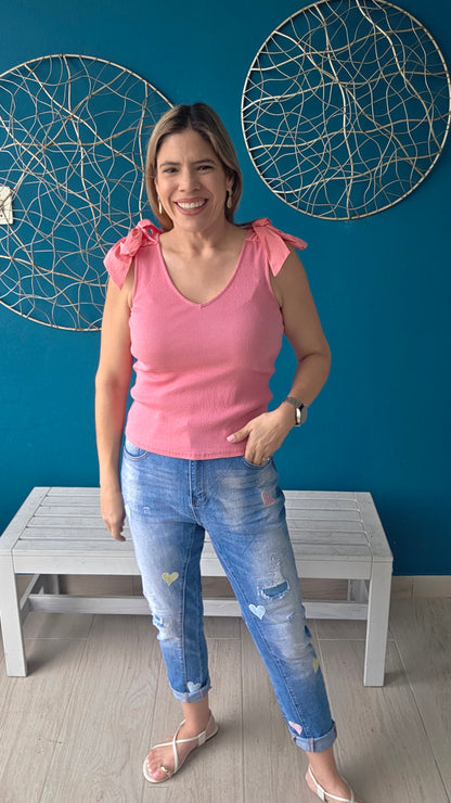 Heart Embroided Jeans