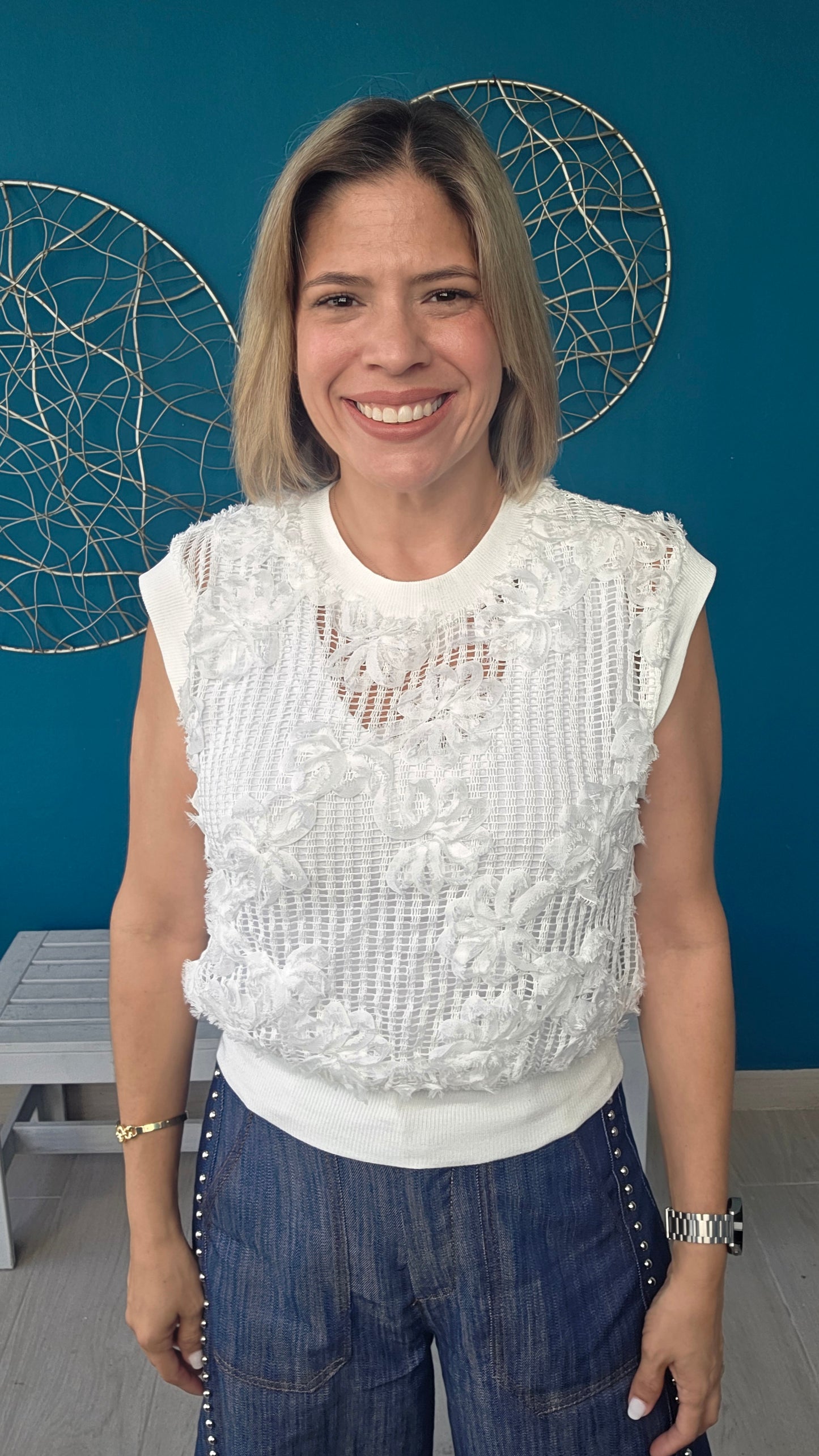 Rosette Crochet Top