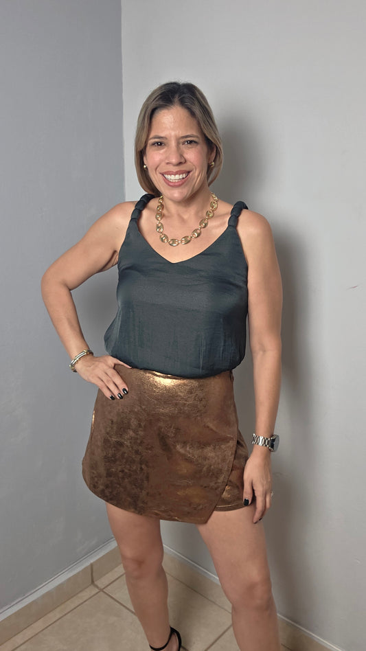 Gina Faux Leather Skort