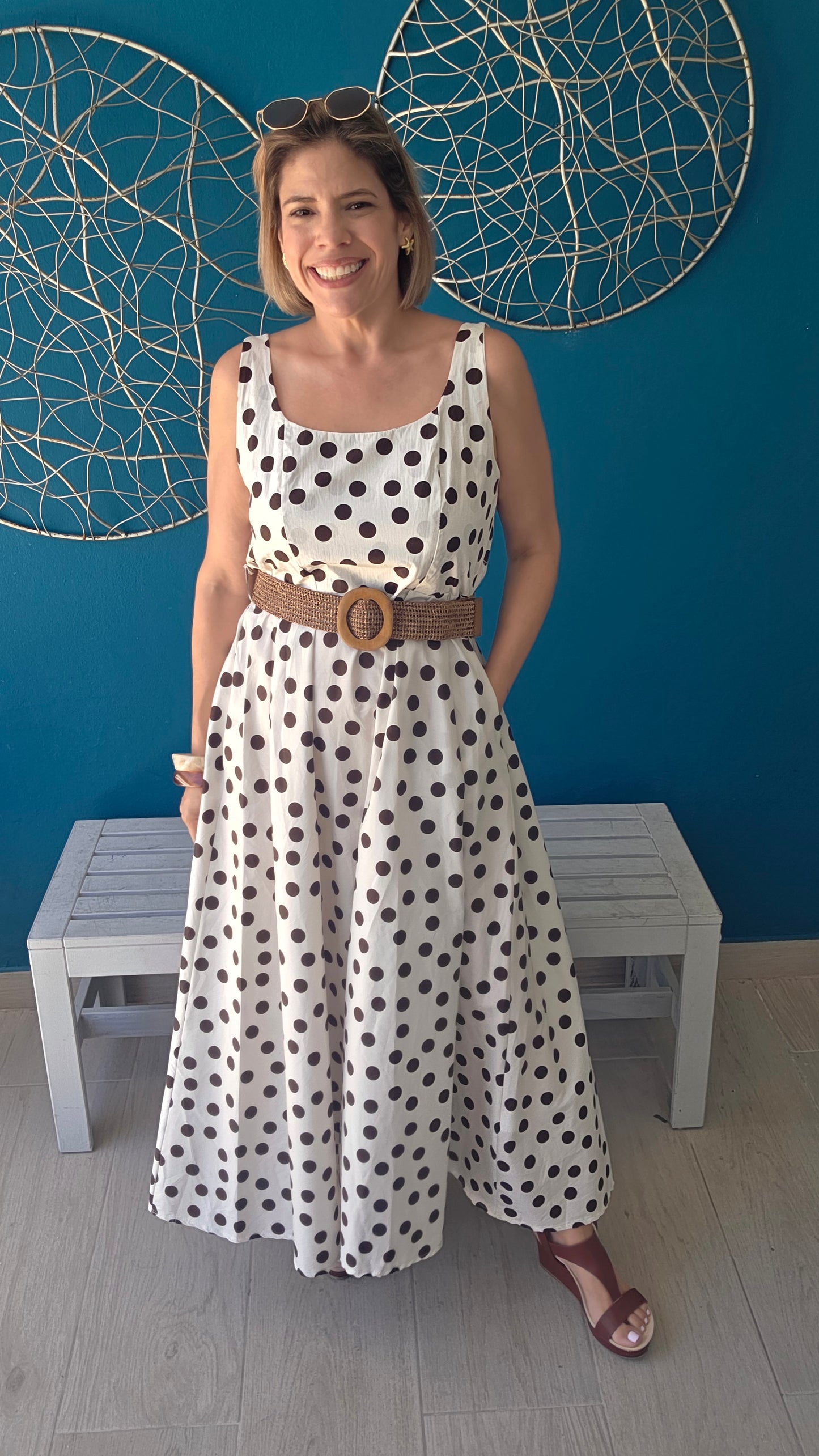 Polka Dots Belted Dress