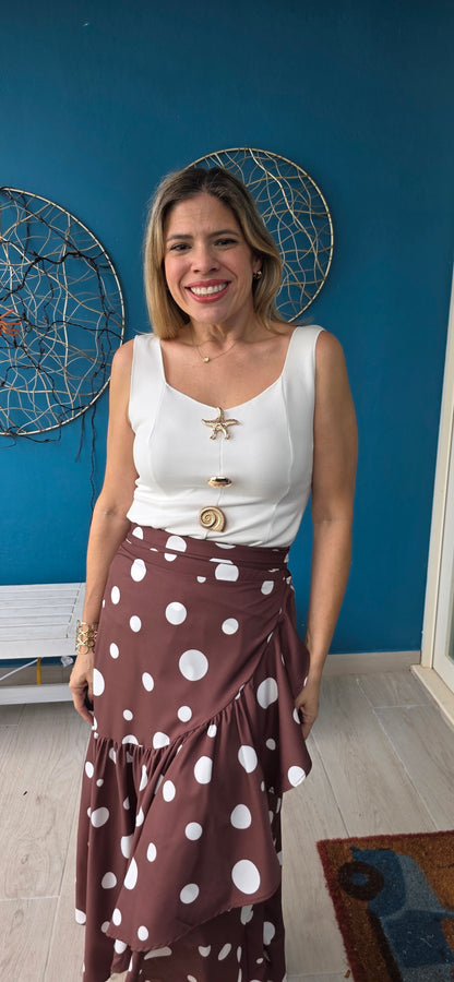 Chocolate Polka Dots Skirt/Dress