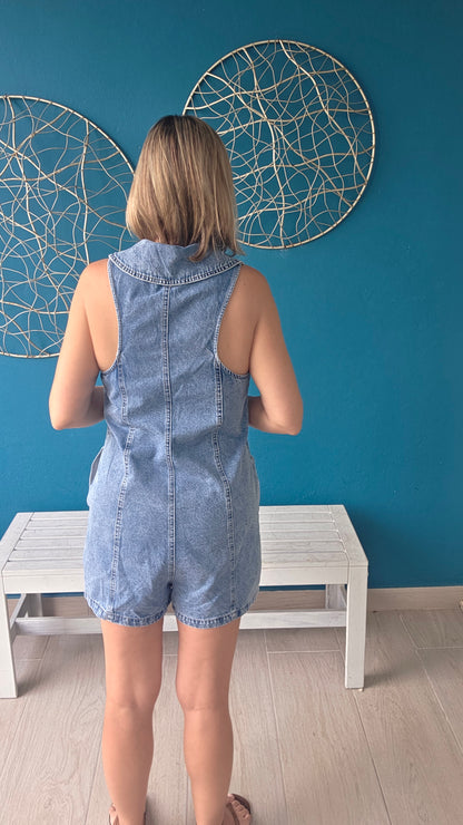 Elaine Denim Romper