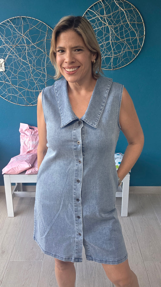 Alma Mini Denim Dress