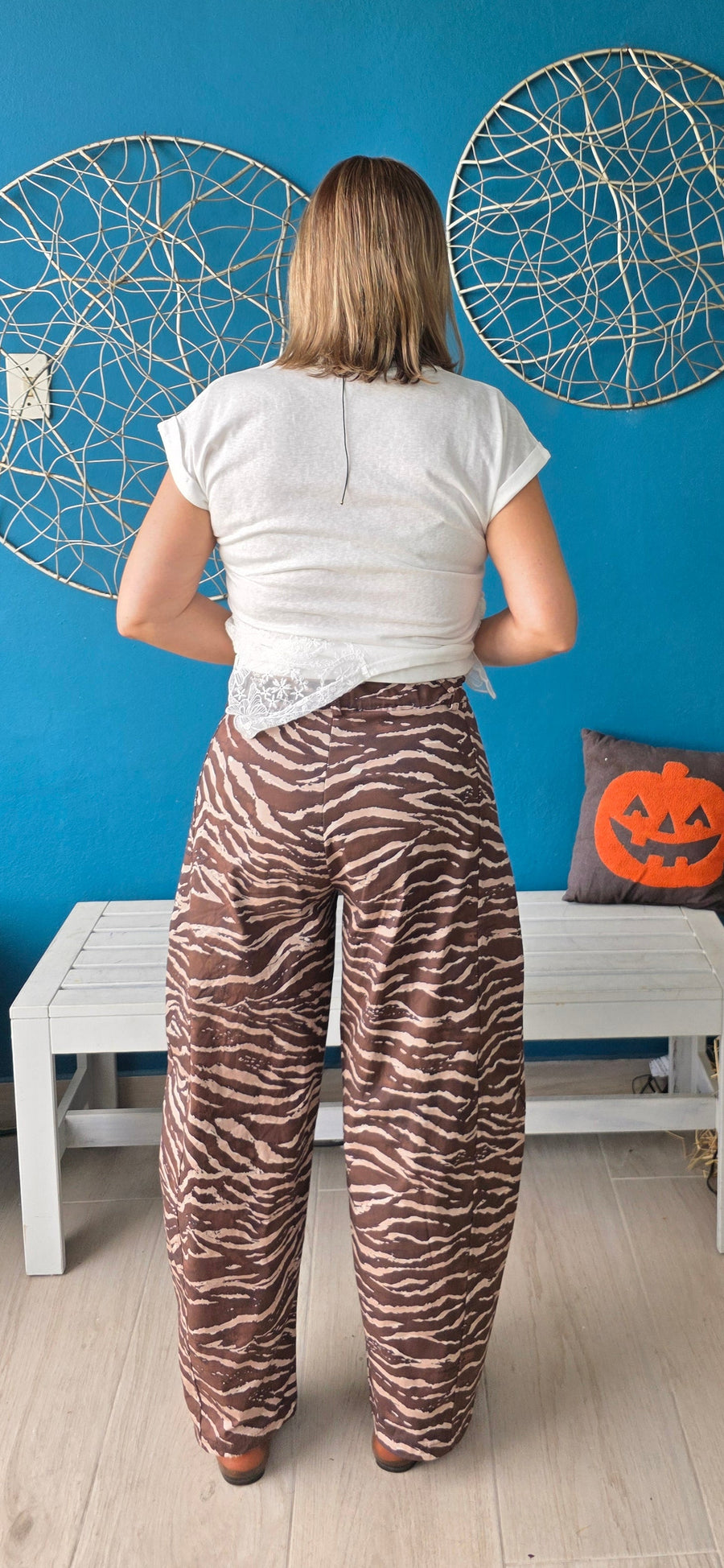 Zebra Barrel Pants