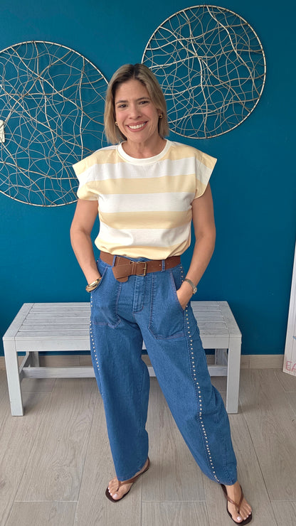 Stud Barrel Jeans