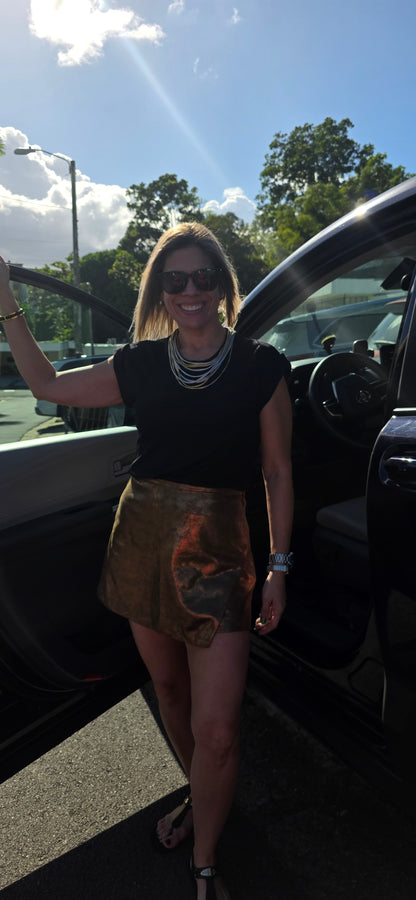 Gina Faux Leather Skort