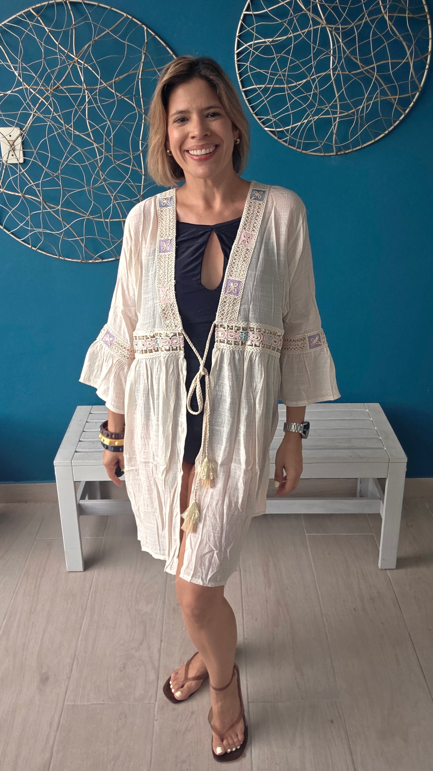 Boho Embroidered Cover Up