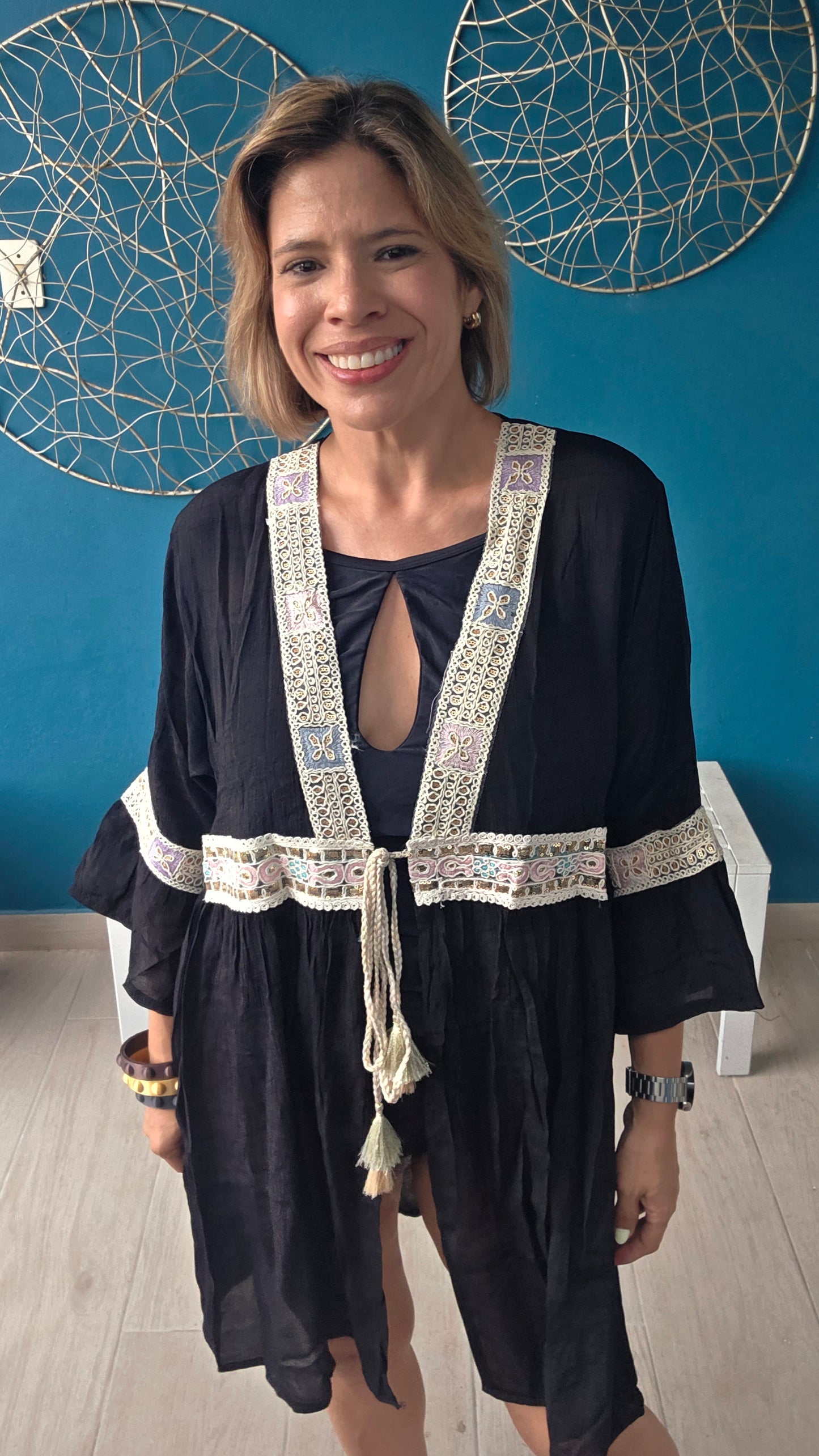 Boho Embroidered Cover Up