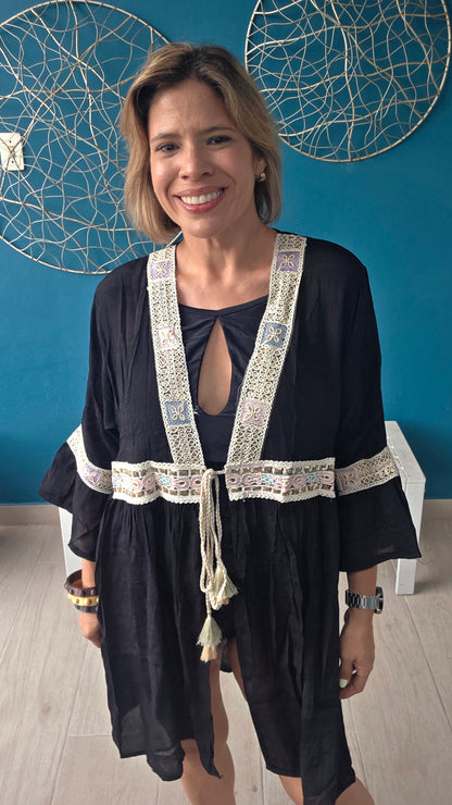 Boho Embroidered Cover Up