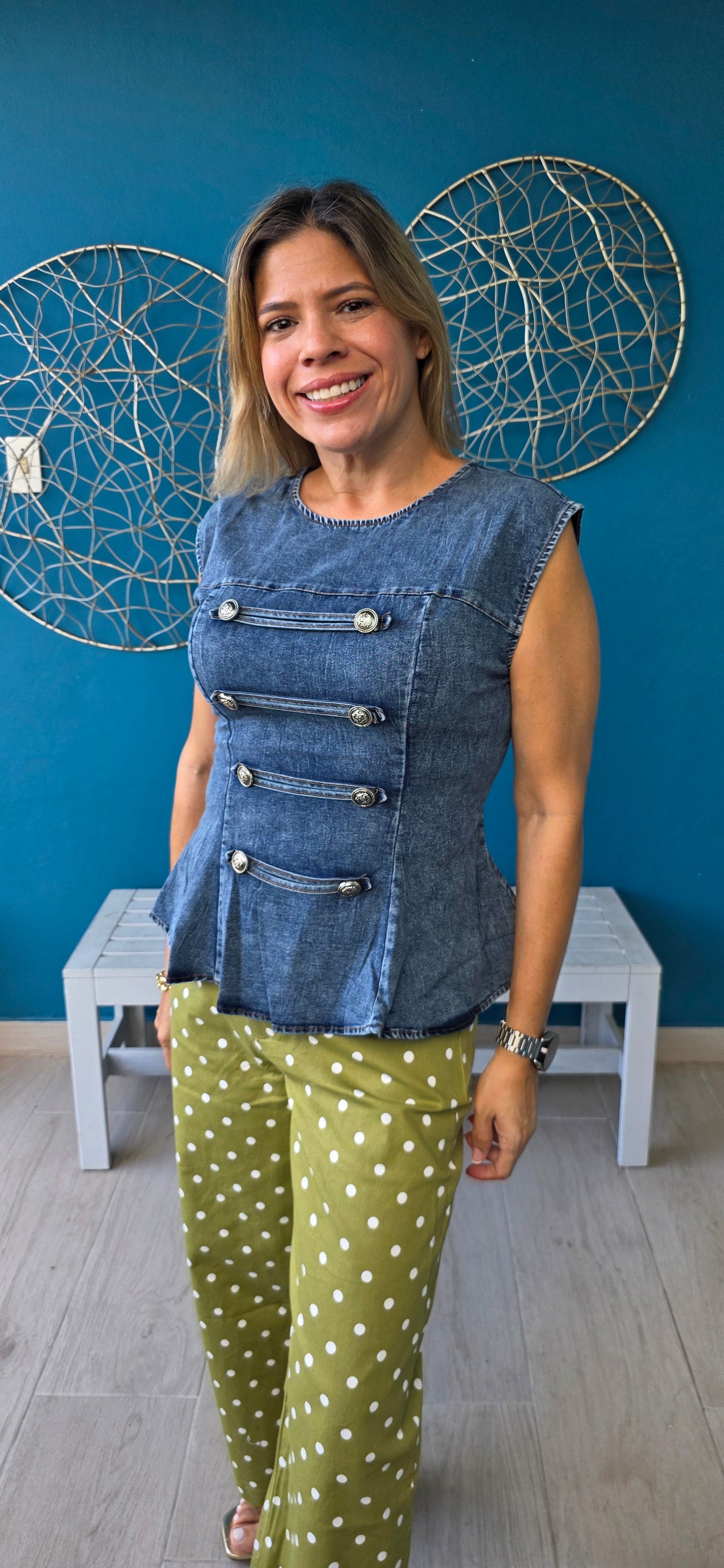 Valentina Denim Top