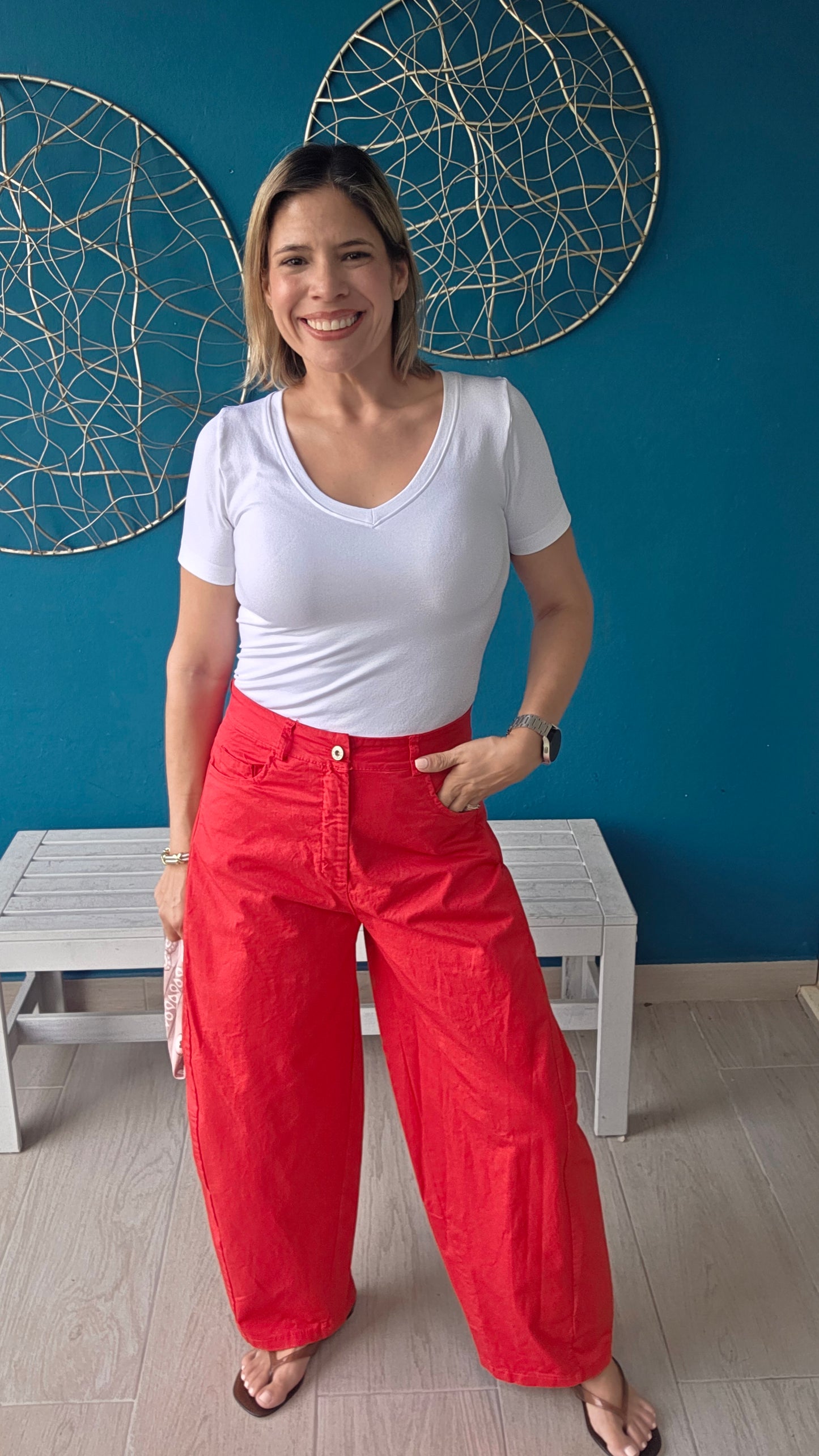 Barrel Pants with Scarf