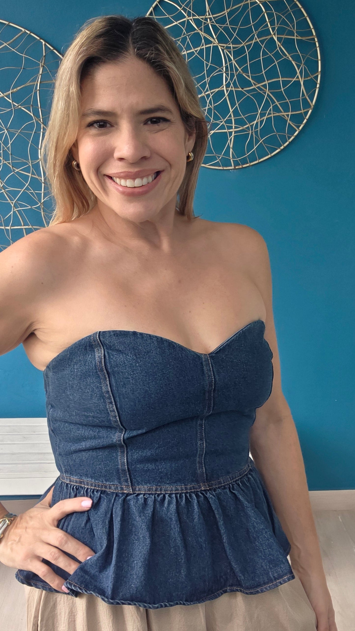 Peplum Denim Top