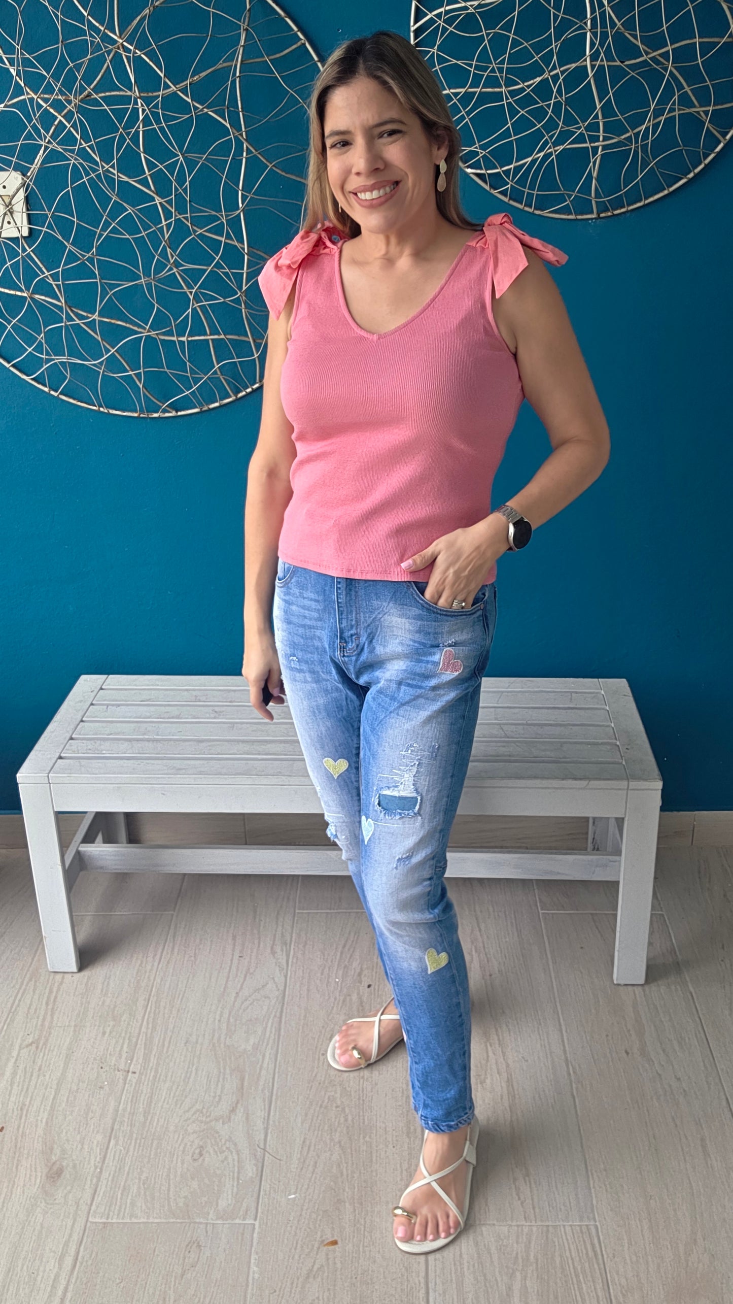 Heart Embroided Jeans