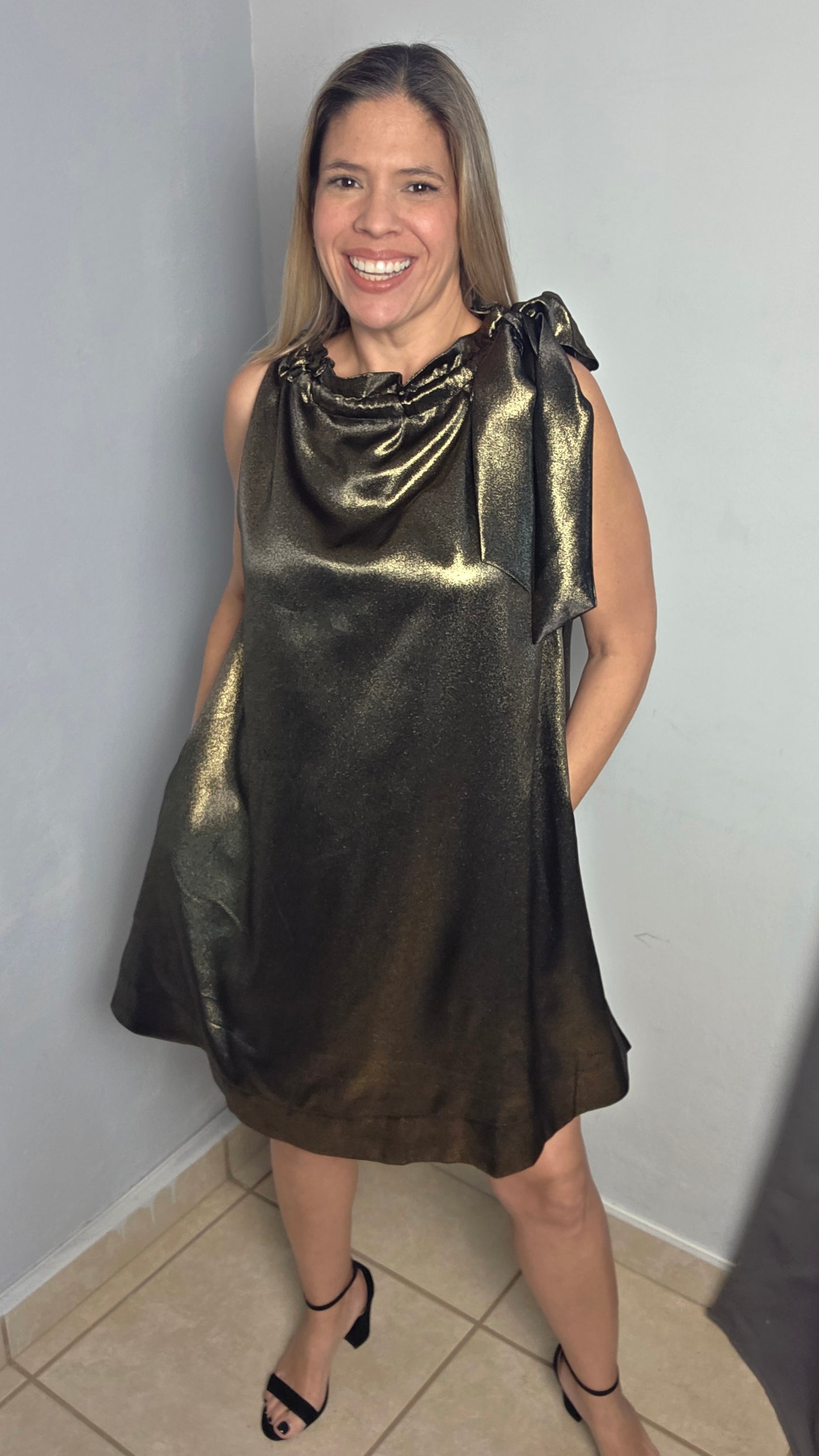 Pat Gold/Black Dress