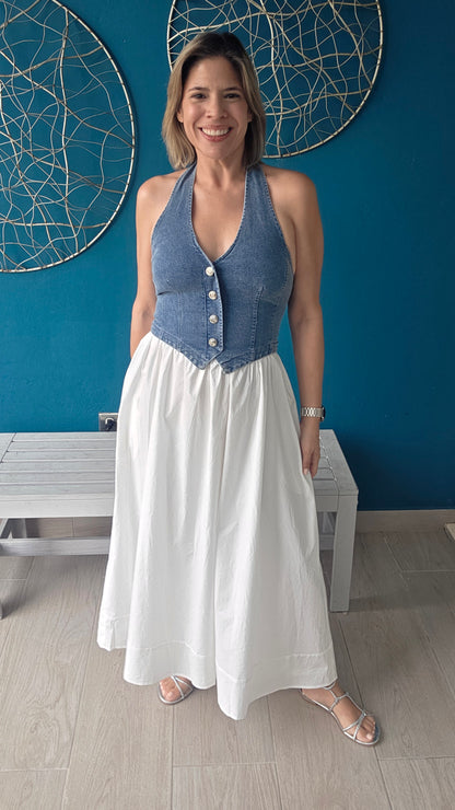 Simply Perfect Denim Midi Dress