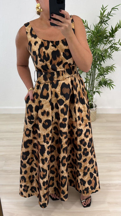 Leopard Belted Dress